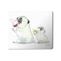Içki Içen Pug Köpek Mouse Pad Mousepad