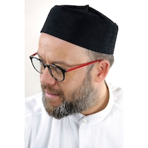 Kubbeli Sert Kalıp Takke - Siyah