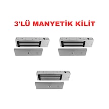 Sr-500 500 Kg Manyetik Kilit 12v/24v Elektromanyetik Kapı Kilidi 3 Adet