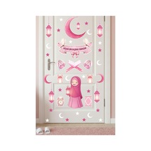 Pembe Ramazan Süsleme Seti - Çocuk Odası Kapı Ve Duvar Stickerı - Hoşgeldin Ya Şehr-i Ramazan
