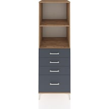 Kronos Dolap 2 Raflı 4 Çekmeceli 60x59x182 Çam-antrasit Atlas Çam