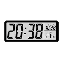 Lcd Dijital Duvar Saati 20x8 Cm Usb & Pilli, Saat Tarih Sıcaklık Gösterimli, Modern Tasarım, Masaüstü & Duvar Çok Renkli