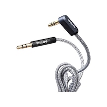 Swr2114f/93 1 Metre 3.5mm Stereo Aux Ses Kablosu 90 Derece L Tipi Açılı Örgülü Zırhlı Standart