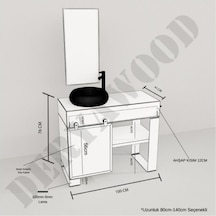 Deryawood  Ordo Ray Kapak Banyo Dolabı 40*100*76 Açık Ceviz Çok Renkli