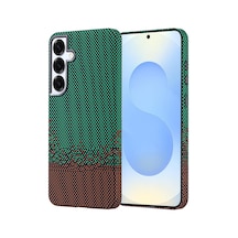 Lexroo Galaxy S25 Plus Kılıf M-safe Şarj Özellikli Karbon Fiber Görünümlü Nekst Kılıf - Yeşil