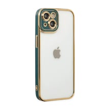 Apple İphone 14 Plus Kılıf Liva Lens Silikon - Yeşil Çok Renkli