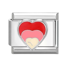 Lasperal Tatlı Kalp Ve Çiçek Charm Bağlantıları - 9mm Bilezik İçin Paslanmaz Çelik Dıy Takı Koyu Altınsiyah Siyah