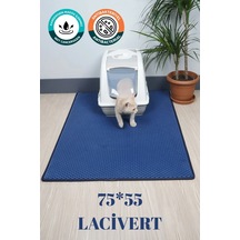 75x55 Cm Lacivert Kedi Tuvaleti Kumu Paspası Kedi Matı Görsel Temsilidir Lacivert