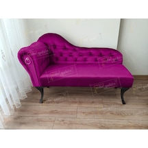 Dekoratif Bihter Koltuğu Mor Josephine Beyaz Ayak Karışık