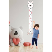 Sevimli Pembe Kedi Figürlü Boy Ölçme Ölçüm Cetveli Sticker