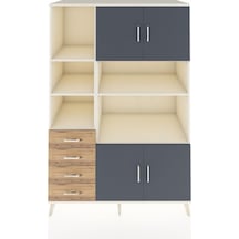Kronos Dolap 8 Raflı 4 Çekmeceli 4 Kapaklı 132x59x195 Aytaşı-antrasit/çam Antrasıt/atlas Çam