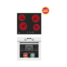 Simfer 4 Fonksiyon Trend Dijital Beyaz Power Turbo Elektrikli 2'li Ankastre Set (Fırın + Elektrikli Ocak)