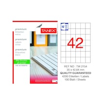 Tanex Tw-2154 35x42,64mm 100 Lü Lazer Etiket