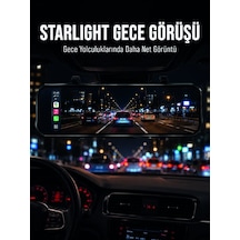 Araç İçi Multimedya Ekranı Çift Kameralı Ayna Carplay Taba