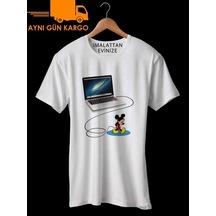 Mac Mouse Baskılı Tişört Tshirt Ücretsiz Kargo