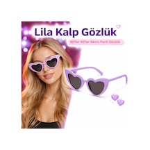 Mor Lila Retro Kalp Gözlük 80 Ler 90 Lar Stil Parti Gözlüğü - Elm-01-772419 18