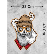 Gözlüklü Pipo Içen Kurukafa Sticker - Dede Kuru Kafa Oto Motosiklet Araba Sticker - 00160 40x28 Cm