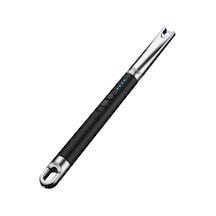 Pazly--led Işıklı Alevsiz Elektrik Ark Çakmak Usb Şarj Edilebilir Siyah