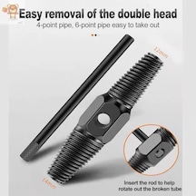 Ters Dişli Kılavuz Boru Sökme Aparatı 1/2" Ve 3/4" Hasarlı, Paslı Boru & Kırık Vida Çıkarıcı Spiral Seti, Metal Geri Sarma Anahtarı, İç Diş Temizleme Ve Kılavuz Düzeltme Aleti