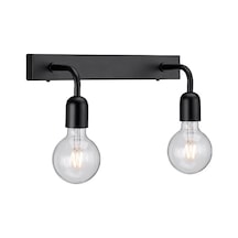Riolight Vintage,rustik,retro 2xe27 Siyah Metal Ayna Üstü Duvar Aplik Uzunluk:30cm Rio Light