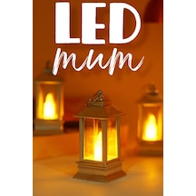 3 Adet Led Mum Mini Dörtgen Tip Pil Dahil Dumansız Alev Ledli Yapay Dekoratif Mum Işığı Gümüş Pt434 Gümüş