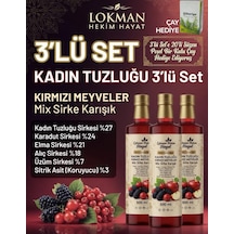 3 Şişe Lokman Hekim Hayat Kadın Tuzluğu Berberin Kırmızı Meyveler Mix Sirke Karışık 3x500 Ml