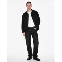 Koton Normal Bel Cepli Pamuklu Vintage Straight Fit Jean Pantolon Siyah 7wam40386nd