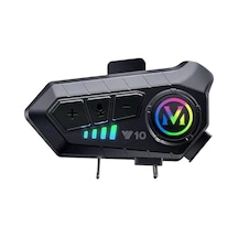 İntercom Y10 5.3 Bluetooth Motosiklet Kask Kulaklık İntercom Rgb Işıklı Su Geçirmez