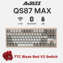 Qs87 Max Alüminyum Alaşımlı Tft Ekranlı Custom Mekanik Klavye Qs87 Max - Krem Beyaz
