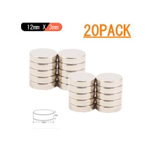 20 Adet Çap 12Mm X Kalınlık 3Mm Yuvarlak Güçlü Neodyum Mıknatıs