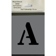 Stencil Harf Boyama Şablonu X062 Harf Yüksekliği 10 Cm