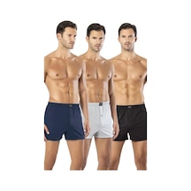 Erdem 3'Lü Ekonomik Pamuk Boxer Lacivert Gri Siyah 1400Lgs Gri - Lacivert - Siyah