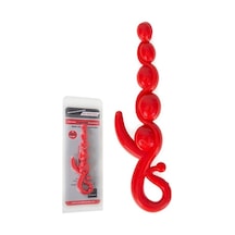 Erofoni 22 CM Kırmızı Sıralı Anal ve Vajinal Zevk Topu Anal Plug Açıcı