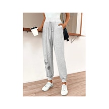 Tarzsokak Lune Dandelion Print Knot Front 4 Mevsim Eşofman Gri