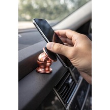 Araba Manyetik Telefon Tutucu 360 Derece Döner Mıknatıslı Mini Metal Stand Torpido Panel Yapışkanlı Universal Akıllı Telefon Tutacağı Tek Elle Kullanım Rose Gold 2 Mixed