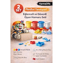 Kidz 2 Li Büyük Boy Oyun Hamuru Seti 8x150 Gr 4 Renkli Çocuk Oyun Hamuru Yumuşak & Yerli Üretim Beyaz