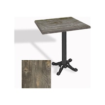 Çipa Döküm Ayak Kare Masa 70x70 Cm - Werzalit, Wermodin Ve Allzalit Tabla - Old Pine Çok Renkli