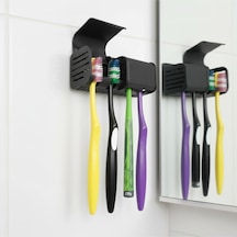 Siyah Kendinden Yapışkanlı Hijyenik Diş Fırçası Asacağı Askılığı Askılık Diş Fırçalık Banyo Organizer