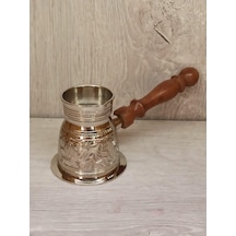 Pirinç Cezve Ağzı Dar 3.25 İnç Gümüş