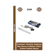 Premium Yürüyüş Radyosu Ses Alıcısı Frekans Cihazı Kalem Radyo Beyaz
