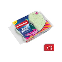 Vileda Parlak Konfor Oluklu Bulaşık Süngeri 12 x 2'li