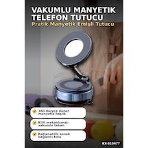 Vakumlu Emişli Manyetik Telefon Tutucu 360 Döner Başlık Güçlü Mıknatıslı İz Bırakmaz Bx-313477