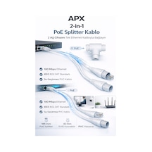 Apronx Apx-pt14 2 İn 1 Poe Splitter Kablo Poe Ayırıcı