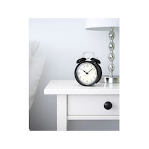 Kaliteli Nostaljik Çalar Saat Çap 10 Cm İkea Masa Saati Siyah Renk Yükseklik 14 Cm Çelik Saat Siyah - 714610093 Siyah