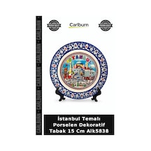 Özel Üretim Hediyelik Hatıra Şehir Koleksiyon İstanbul Temalı Porselen Dekoratif Tabak 15 Cm Alk5838