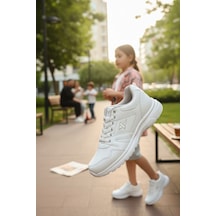 Enoch Unisex Yüksek Tabanlı Bağcıklı Yürüyüş Ve Koşu Spor Ayakkabı Günlük Sneaker Beyaz