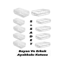 5 5 Erkek Ve Kadın Ayakkabı Saklama Kutusu Seti 5'er Bay -