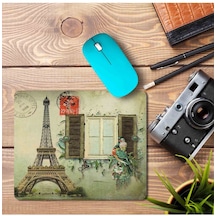 Paris Eyfel Vintage Pul Baskılı Mousepad Mouse Pad