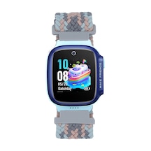Huawei Watch Gt5 41mm Ardx Krd-139 18mm Çocuklara Özel Örgü Kordon - Gri-pembe