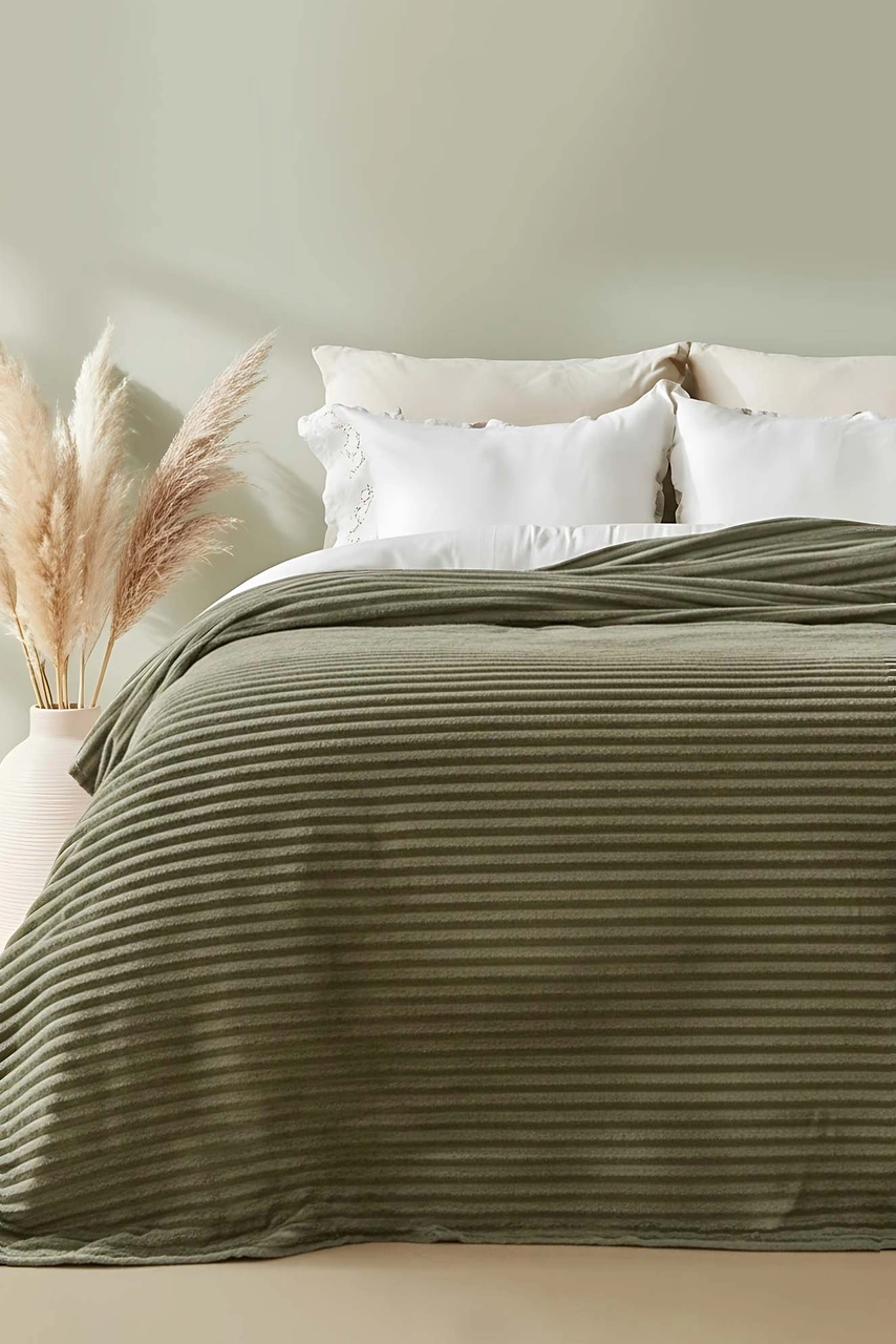 Haki Gloria Wellsoft Çift Kişilik Battaniye Haki